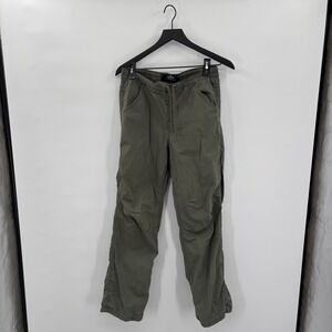 Hollister Ultra High Rise Baggy Pants Womens Small Green Y2K Parachute Pants